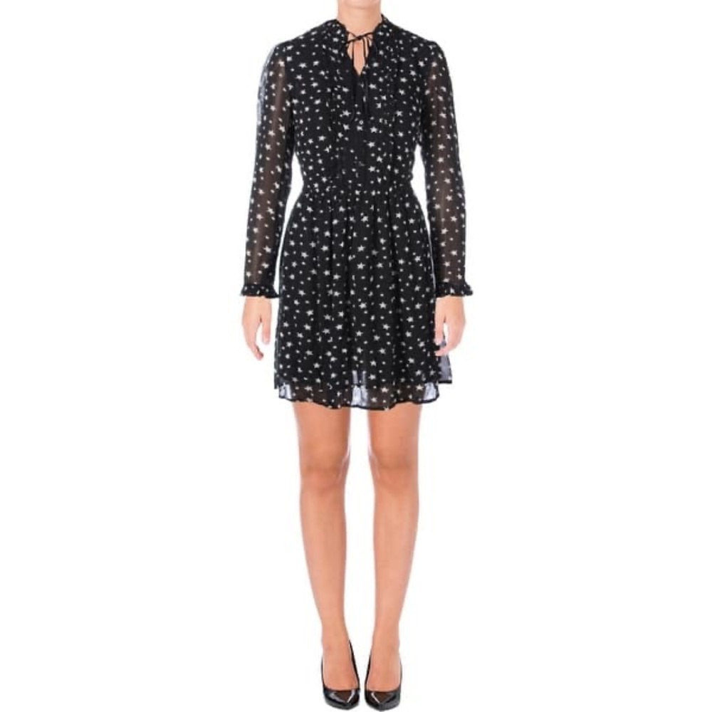Black Stars Long Sleeve Dress
